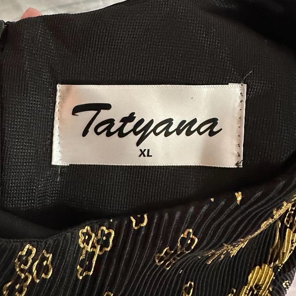 Tatyana Black and Gold Midi Dress, XL, Pre-owned - Picture 5 of 5